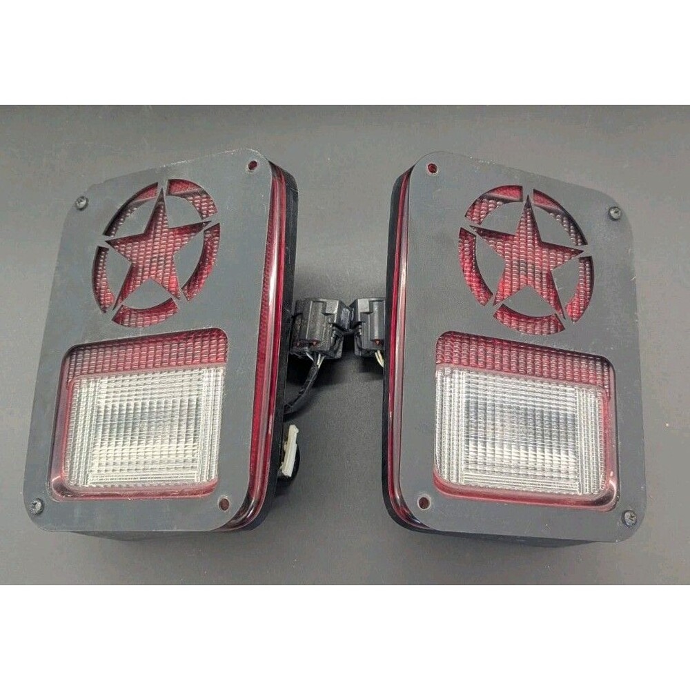 2007-2018 Jeep Wrangler Taillights OEM Mopar LH RH w/ Army Star Covers